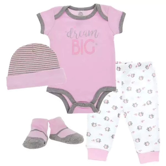 Newborn Baby Girl Boy Dream Big Clothing Layette Gift Set Essentials Bodysuit